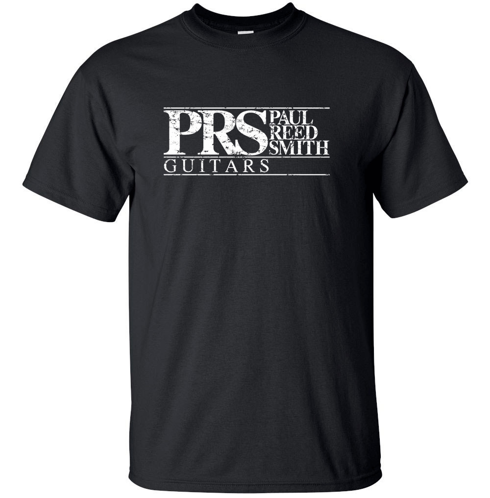 PRS Paul Reed Smith GUITARS White Distress Logo T-shirt Gildan "FREE SHIPPING" USA