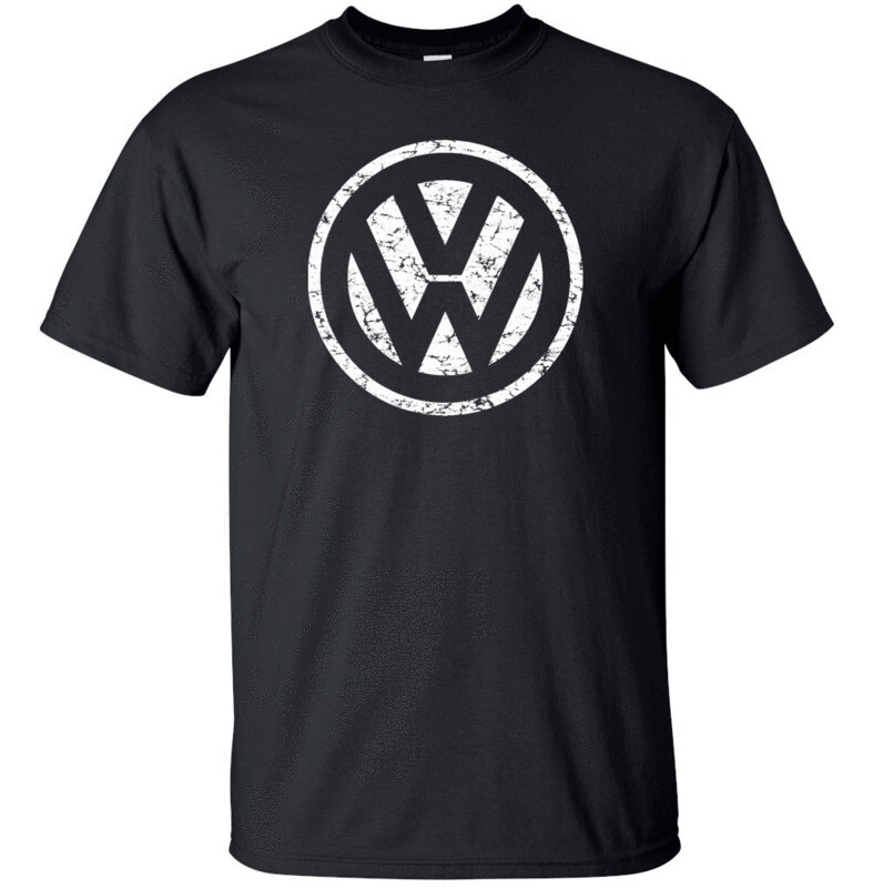 VOLKSWAGON VW White Distress Logo T-shirt Gildan &quot;FREE SHIPPING&quot; USA