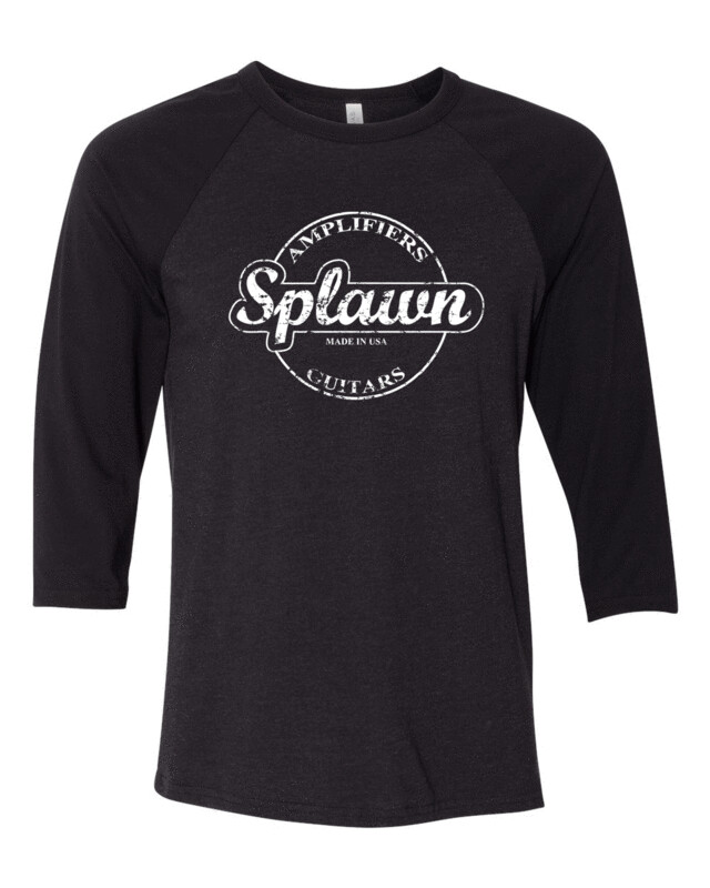 SPLAWN AMPS GUITARS White Distress Logo Bella Canvas Base-Ball FREE SHIPPING