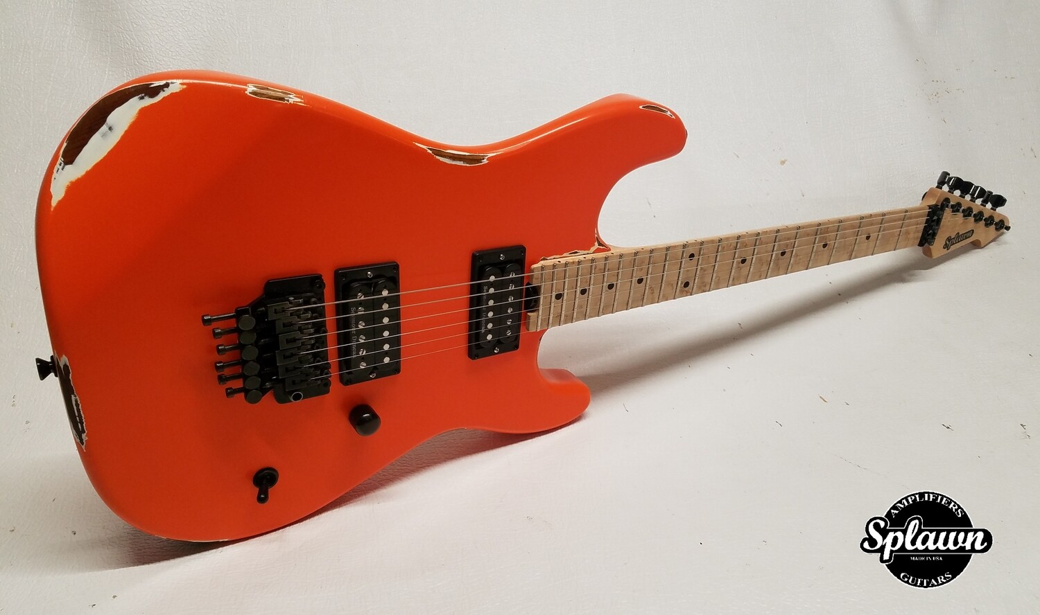 Splawn SS1 Guitar Orange over White Nitro Relic
