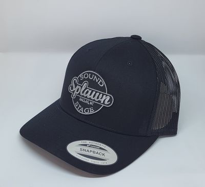 Splawn Sound &amp; Stage Logo Trucker Cap Snapback Black with Black Mesh
