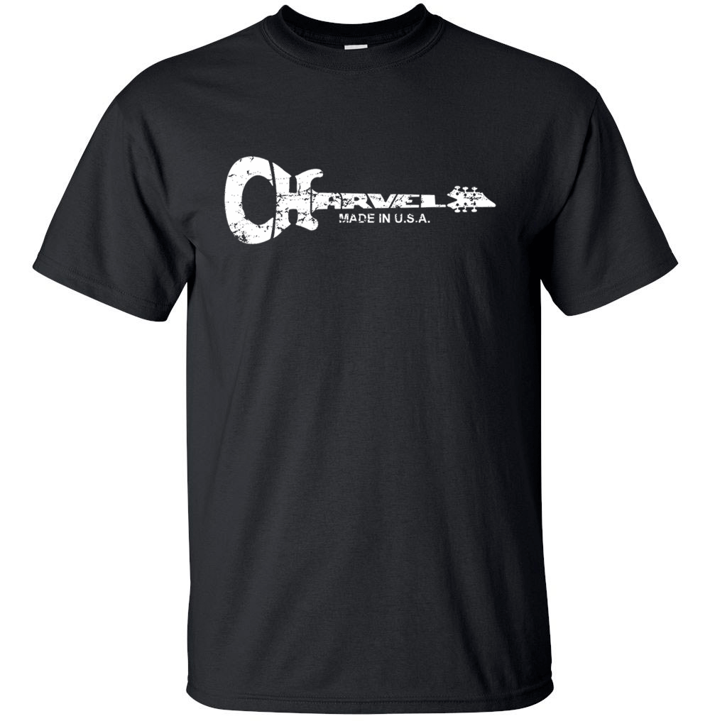 CHARVEL GUITARS White Distress Logo T-shirt Gildan "FREE SHIPPING" USA