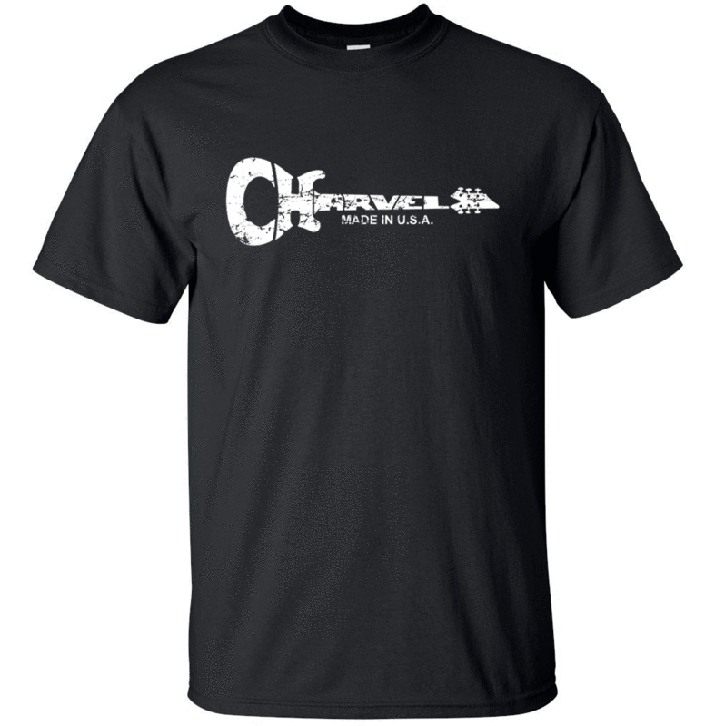 CHARVEL GUITARS White Distress Logo T-shirt Gildan &quot;FREE SHIPPING&quot; USA