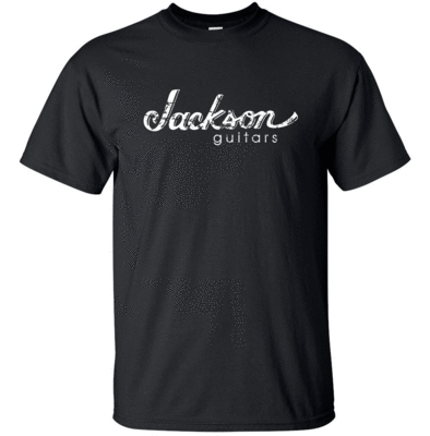 JACKSON GUITARS White Distress Logo T-shirt Gildan FREE SHIPPING USA