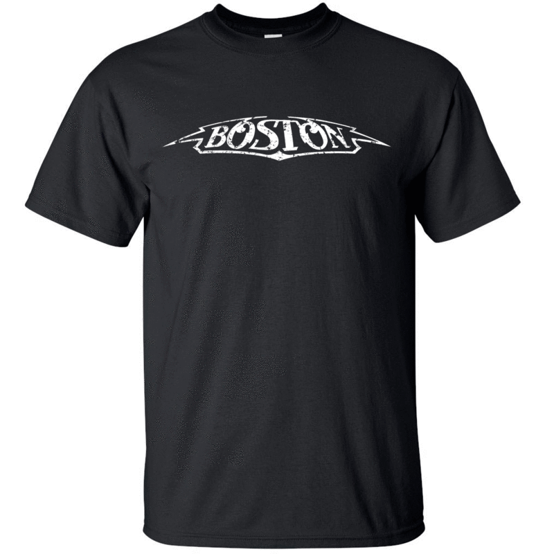 BOSTON White Distress Logo T-shirt Gildan &quot;FREE SHIPPING&quot; USA