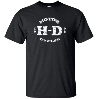 HARLEY DAVIDSON H-D 1903 White Distress Logo T-shirt Gildan "FREE SHIPPING" USA