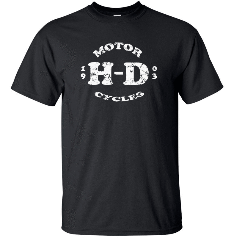 HARLEY DAVIDSON H-D 1903 White Distress Logo T-shirt Gildan &quot;FREE SHIPPING&quot; USA
