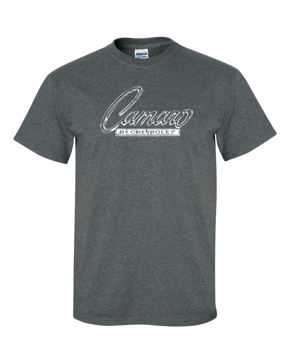 CHEVROLET CHEVY CAMARO White Distress Logo T-shirt Gildan "FREE SHIPPING"