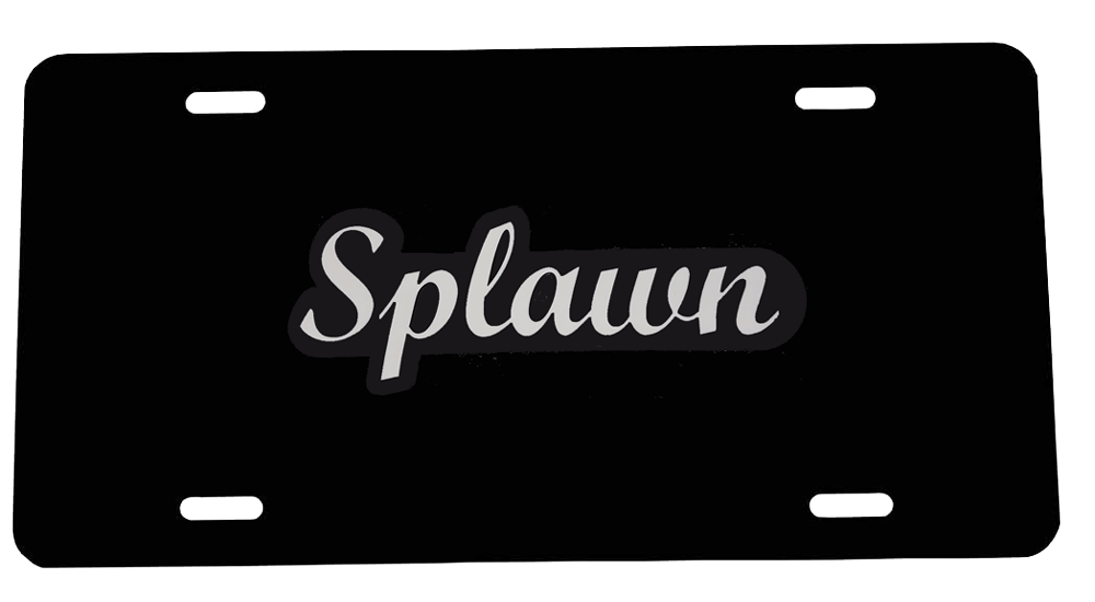 Splawn Black Aluminum License Plate with Logo