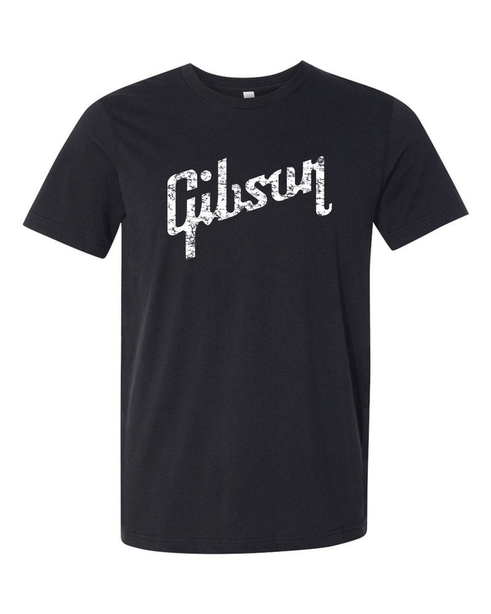GIBSON GUITARS White Distress Logo Bella Canvas T-shirt FREE SHIPPING