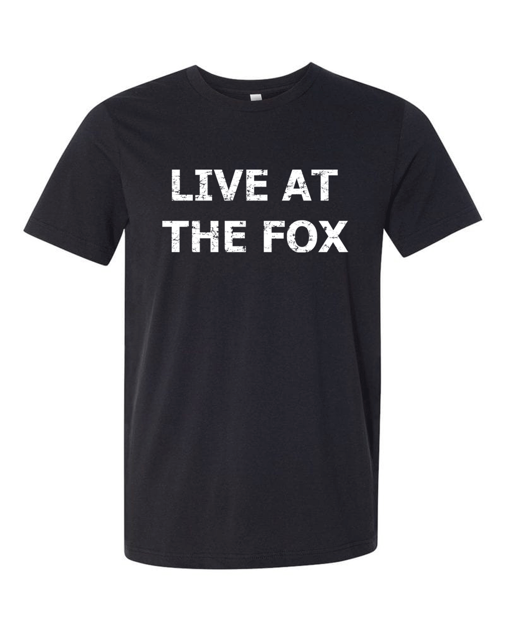 LIVE AT THE FOX White Distress Logo Bella Canvas T-shirt FREE SHIPPING