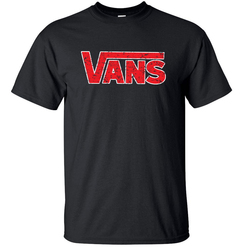 VANS Red Distress Logo T-shirt Gildan "FREE SHIPPING"