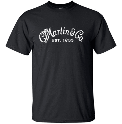 Martin Guitars White Distress Logo T-shirt Gildan FREE SHIPPING USA