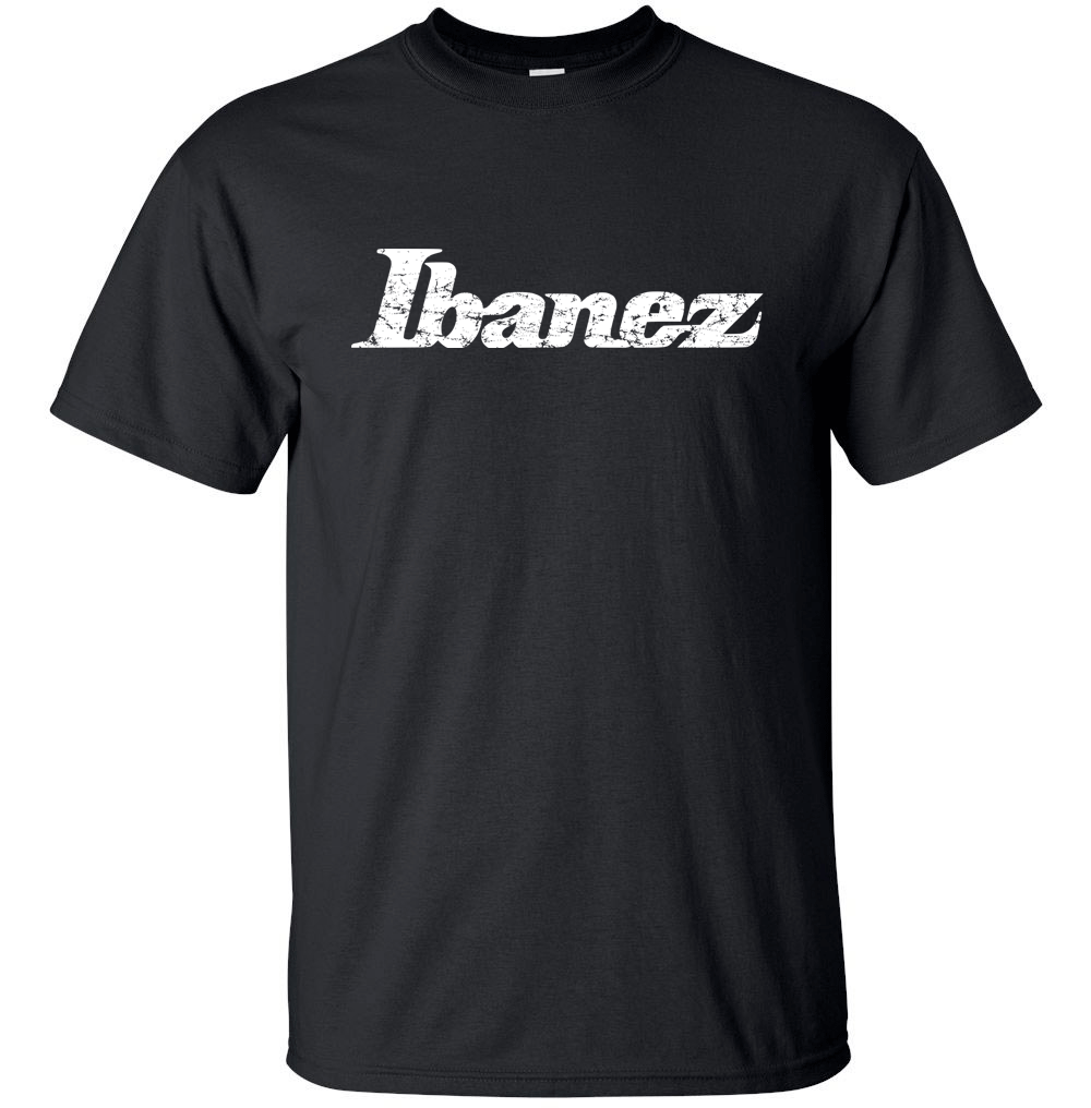 Ibanez Guitars White Distress Logo T-shirt Gildan "FREE SHIPPING" USA
