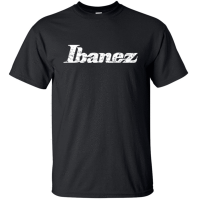 Ibanez Guitars  White Distress Logo T-shirt Gildan "FREE SHIPPING" USA
