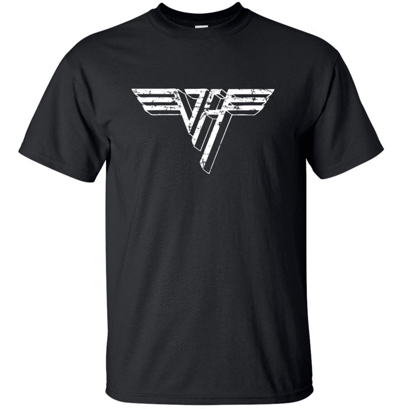 VAN HALEN  White Distress Logo T-shirt Gildan FREE SHIPPING USA