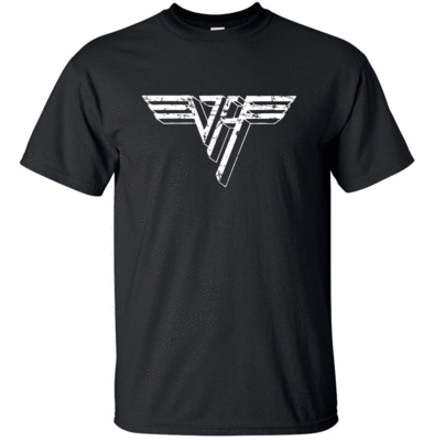 VAN HALEN  White Distress Logo T-shirt Gildan FREE SHIPPING USA