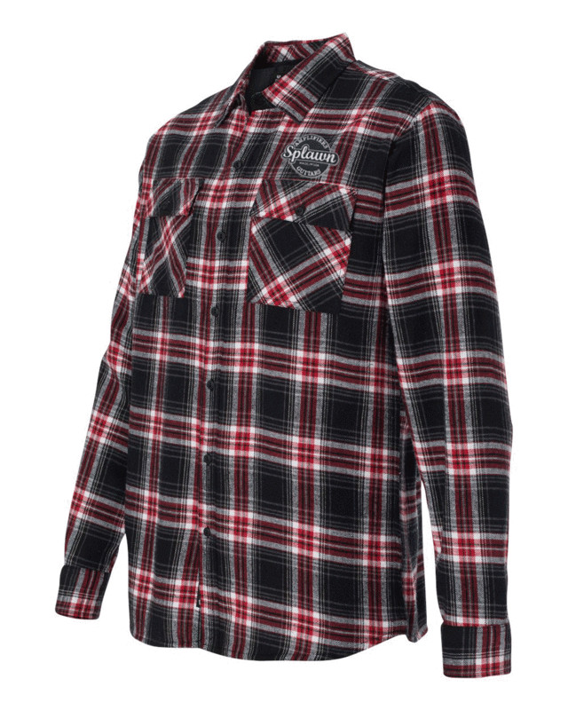 Splawn Amplification Logo Red BURNSIDE Flannel Long Sleeve Shirt