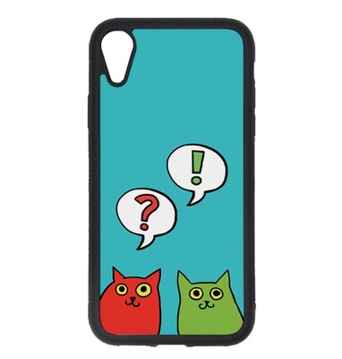 Чехол пластиковый для айфона XR "Разноцветные коты"