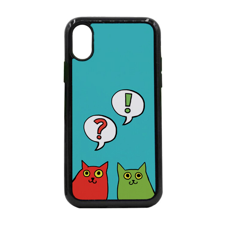 Чехол пластиковый для айфона X/XS "Разноцветные коты"