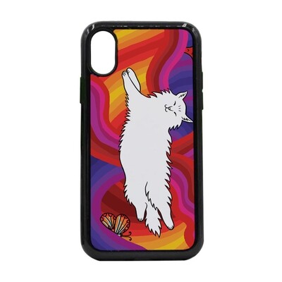 Чехол пластиковый для айфона X/XS "Кошачьи сны"