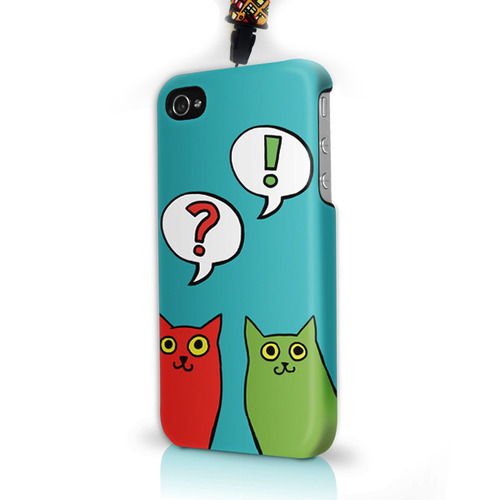 Чехол пластиковый для айфона SE/5/ 5S "Разноцветные коты" с ланъярдом