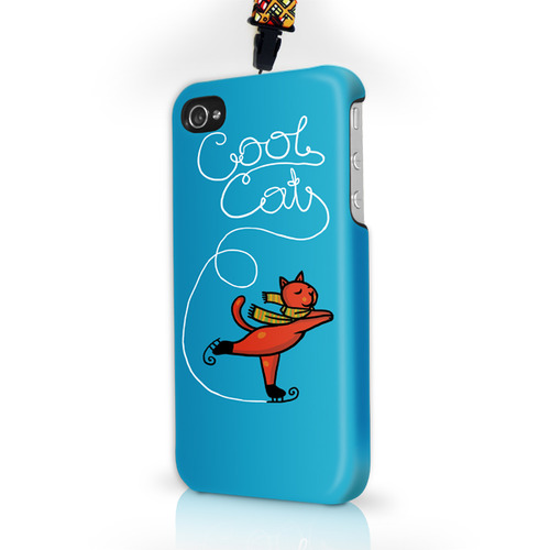 Чехол пластиковый для айфона SE/5/ 5S Cool cat с ланъярдом