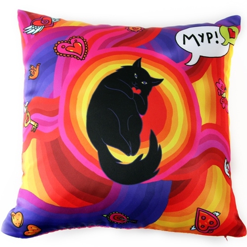 Подушка диванная "Влюбленная кошка"