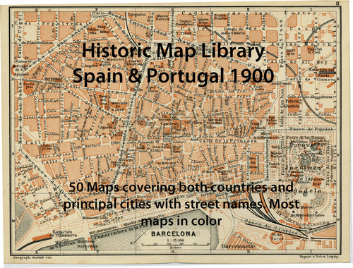 Historic Map Libraries - Spain & Portugal 1900