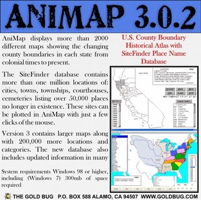AniMap 3.0.2 County Boundary Historical Atlas Software