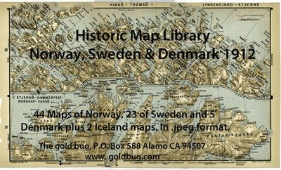 Historic Map Libraries - Norway, Sweden & Denmark 1912 Maps