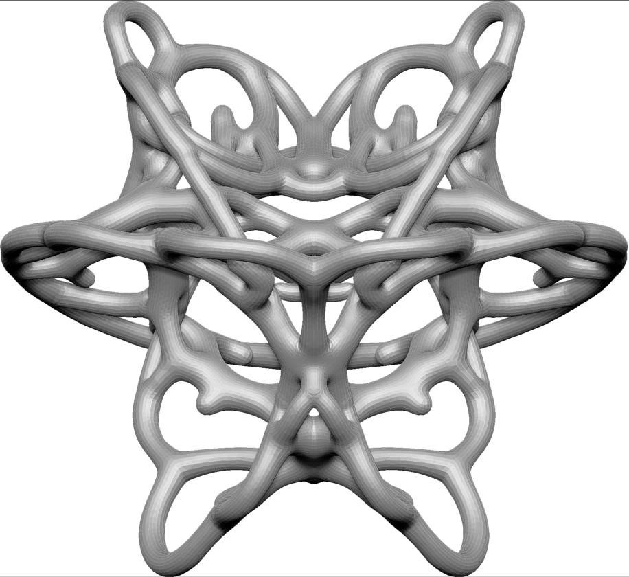 Calabi-Yau organic pendant: silver