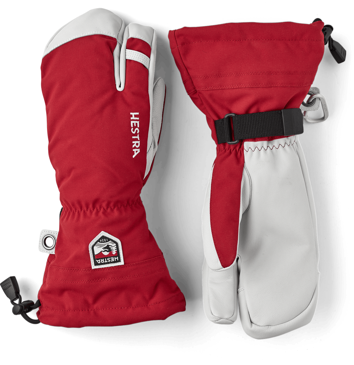 HESTRA ARMY LEATHER HELI SKI 3 FINGER Red HESTRA ARMY LEATHER HELI SKI 3 FINGER Red