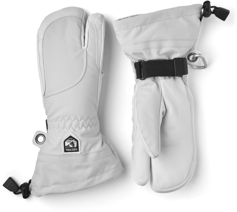 HESTRA ARMY LEATHER HELI SKI FEMALE 3 FINGER Pale Grey