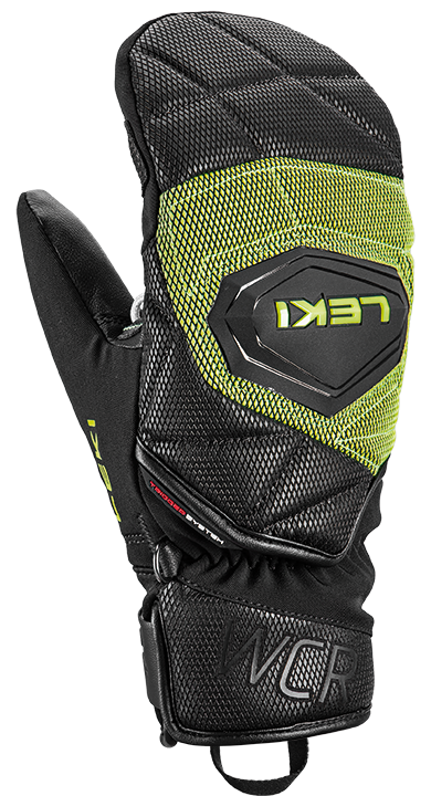 Leki WORLDCUP RACE COACH FLEX S GTX JUNIOR MITT,24/25 Black - Ice Lemon