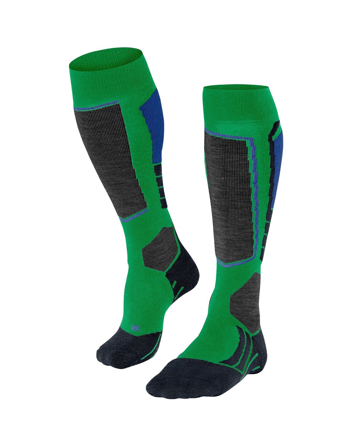 FLAKE SK2 Intermediate Men Skiing Knee-high socks - Grassgreen