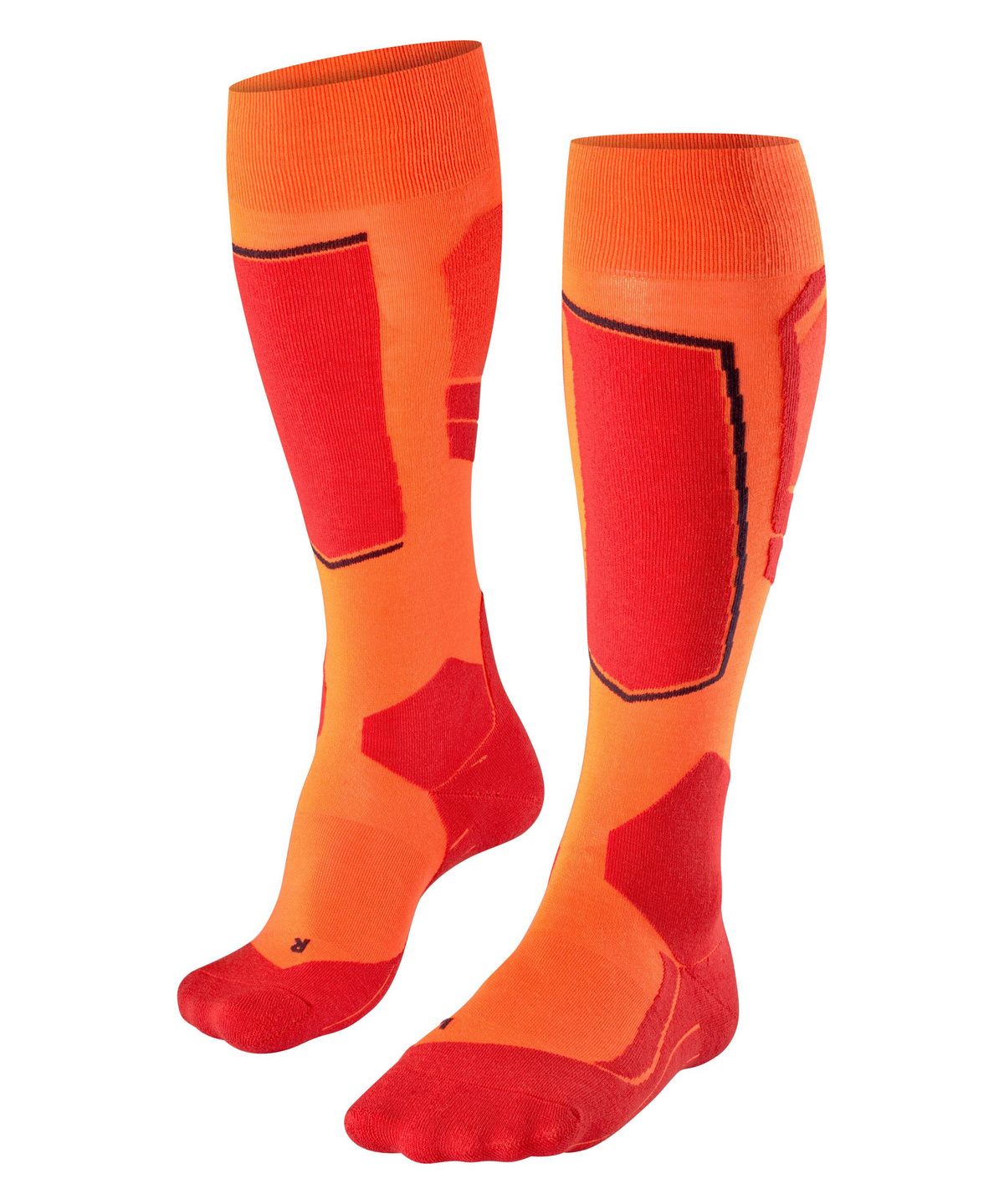 FLAKE SK4 Advanced Men Skiing Knee-high socks- flash orange