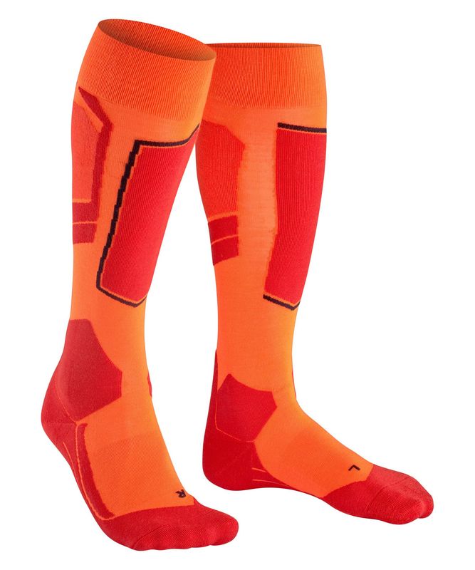 FLAKE SK4 Advanced Men Skiing Knee-high socks- flash orange