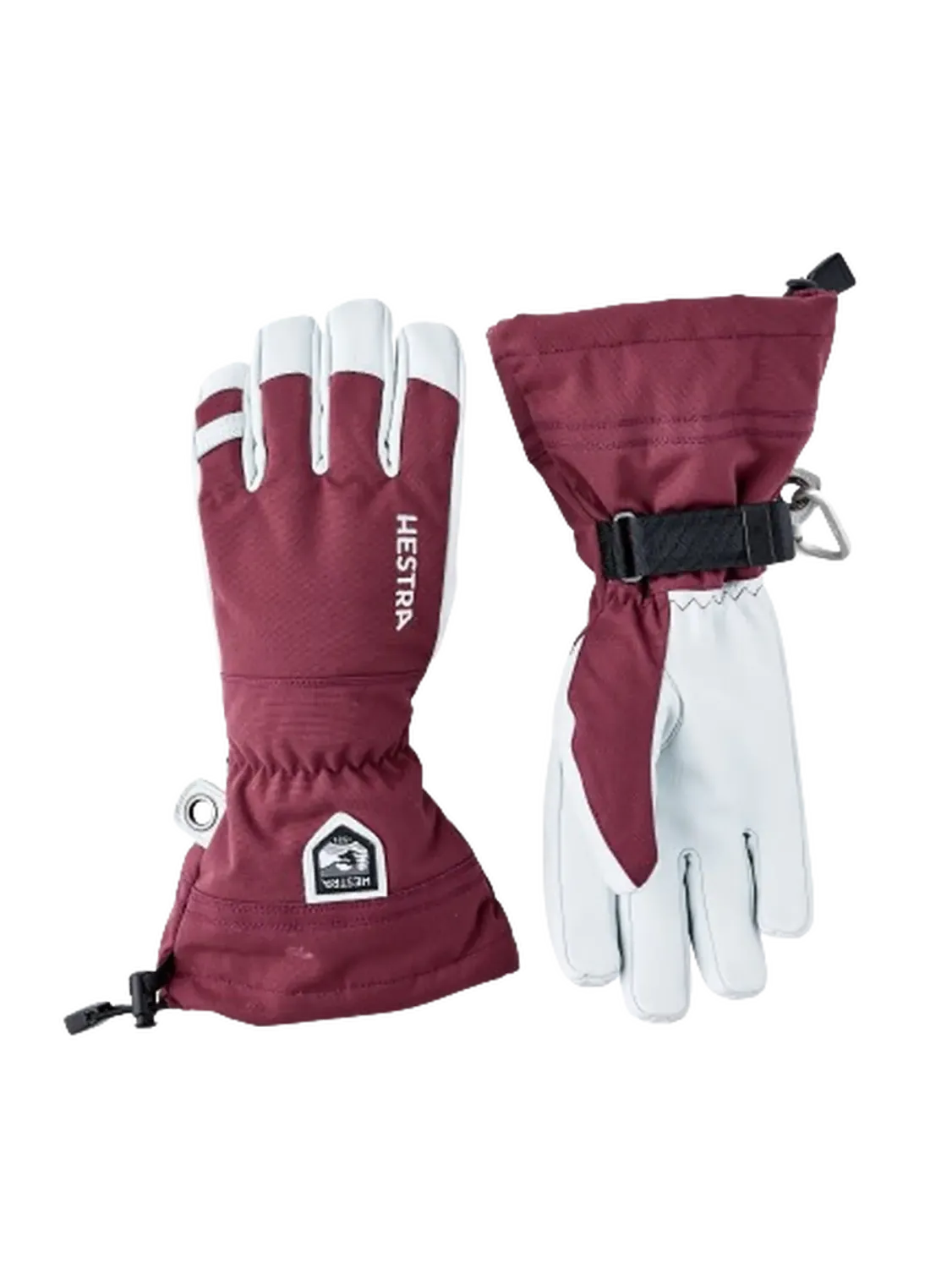 HESTRA Army Leather Heli Ski Female 5-finger Bordeaux HESTRA Army Leather Heli Ski Female 5-finger Bordeaux