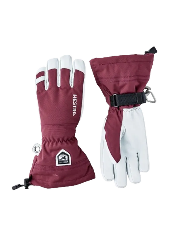 HESTRA Army Leather Heli Ski Female 5-finger Bordeaux