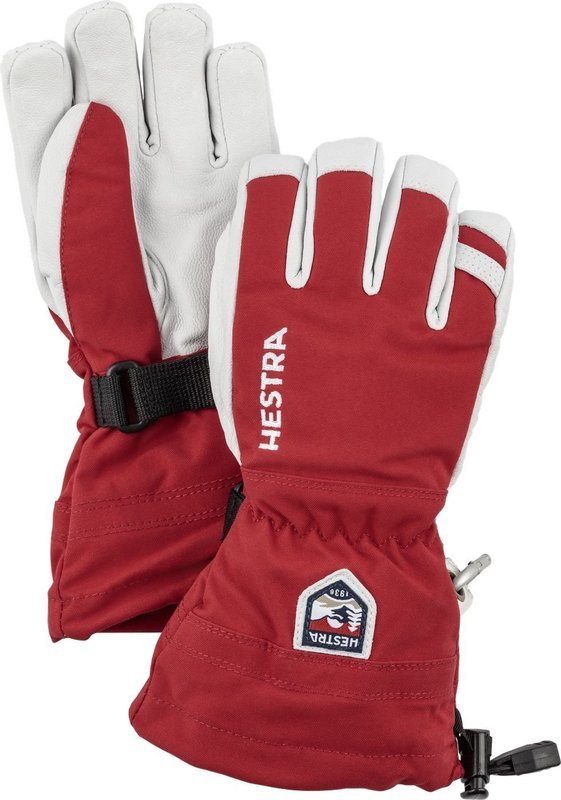Hestra Army leather heli Jr red Hestra Army leather heli Jr red