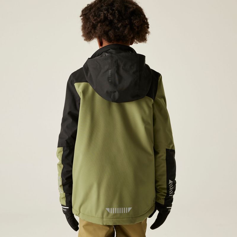 DARE2B Kids' Ripper Ski Jacket Black/Olive Green