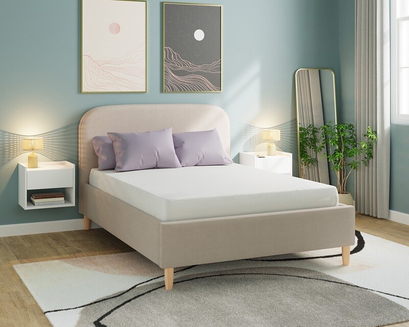 Florence end lift ottoman bed frame in natural stone