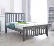 Louis dark grey wooden bed frame