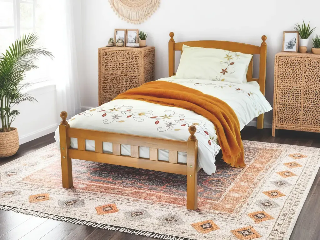 flo pine wooden bed frame