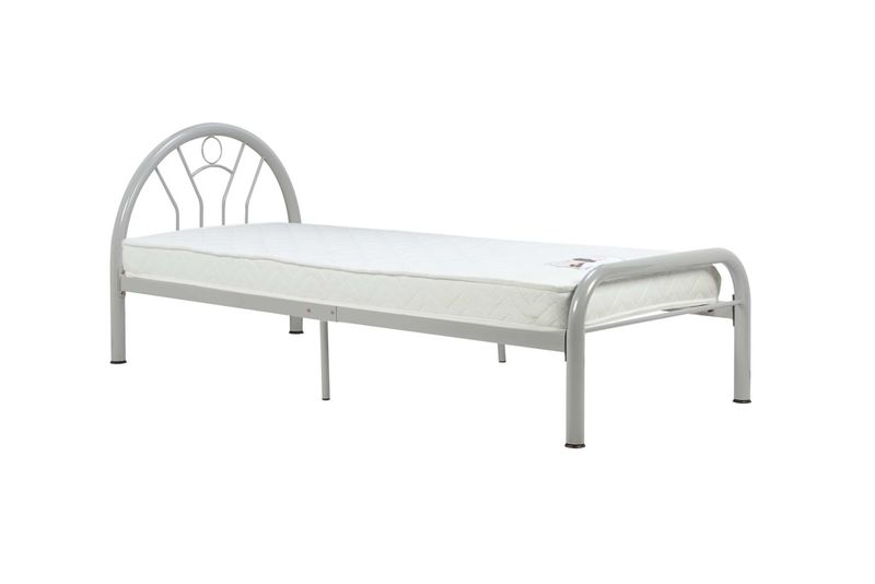 solo single silver metal bed frame