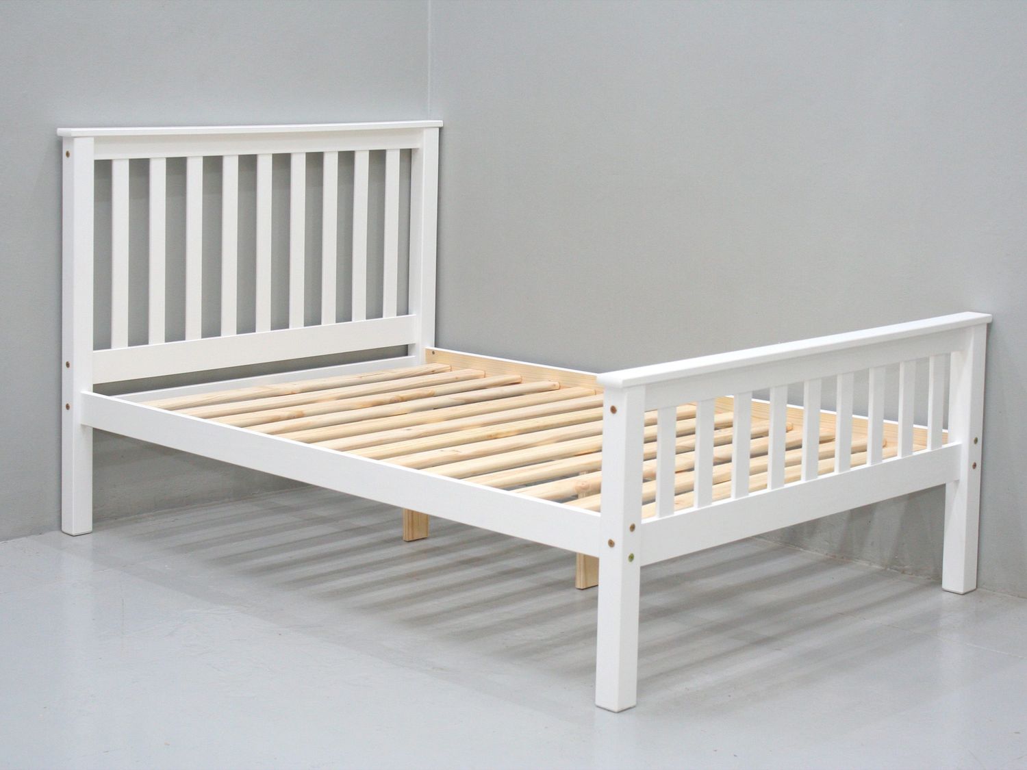 Milton white wooden bed frame