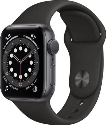 Apple Watch Series 6 (GPS) Alumiinium, must kellarihm Apple Watch Series 6 (GPS) Alumiinium, must kellarihm