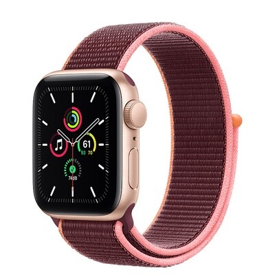 Apple Watch SE, kuldne alumiinium korpus, Sport Loop, Plum Apple Watch SE, kuldne alumiinium korpus, Sport Loop, Plum