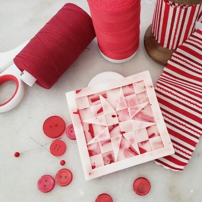 TWO Peppermint Stick Quilt Block Soaps TWO Peppermint Stick Quilt Block Soaps